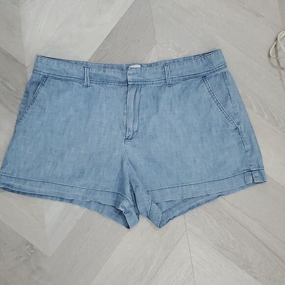 GAP Blue Chambray City Shorts 100% Cotton, Size 12 - Picture 1 of 5
